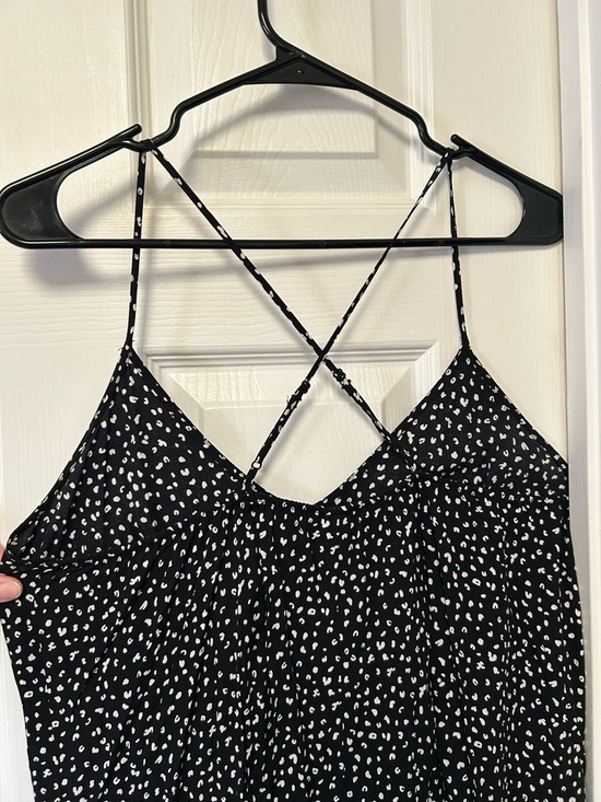 Old Navy Black and White Spotted Maxi Slip Dress - Picture 4 of 4